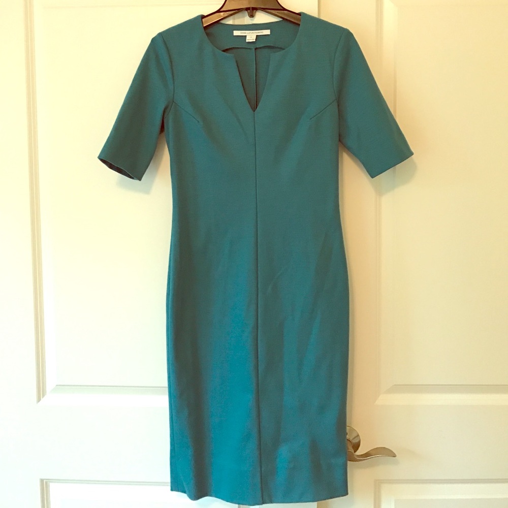 Short Sleeve Green DVF Dress