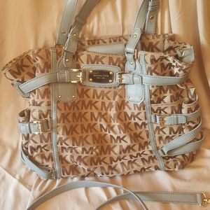 MICHAEL KORS GANSEVOORT BEIGE,BLUE  LARGE Tote/Sho