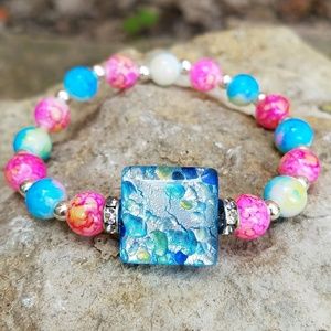 Cracked Glass Beaded Bracelet