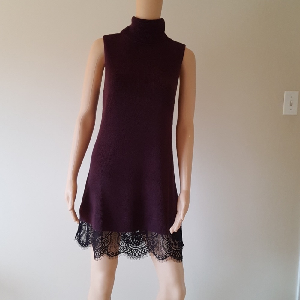 Brand New Dress soft acrylic knit purple with lace