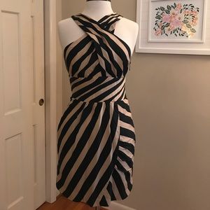 NWOT Leifsdottir Black and Tan High Neck Dress