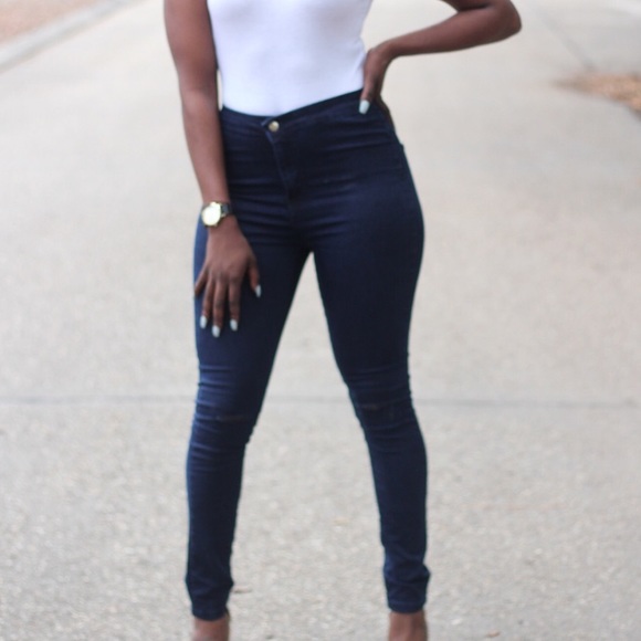 NWT blue HIGHWAISTED jeans - Picture 2 of 3