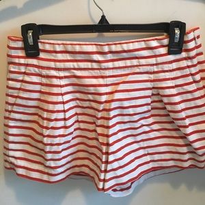 Red and white stripped shorts