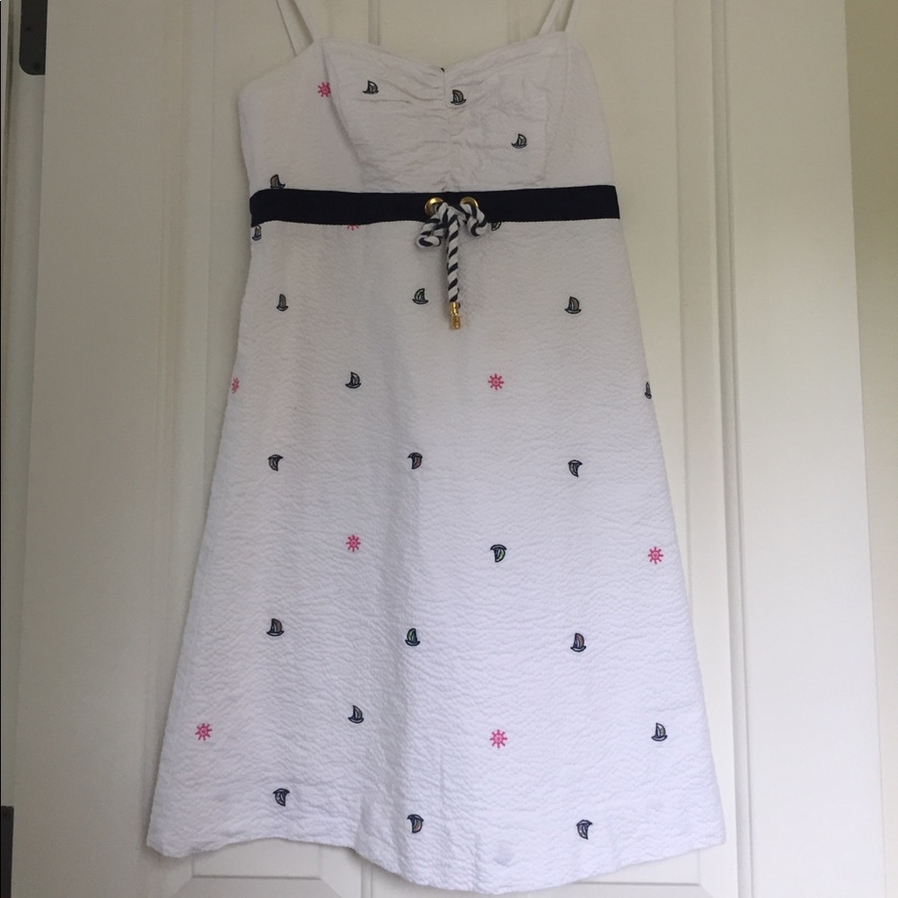 Lilly Pulitzer Seersucker Embroidered Dress