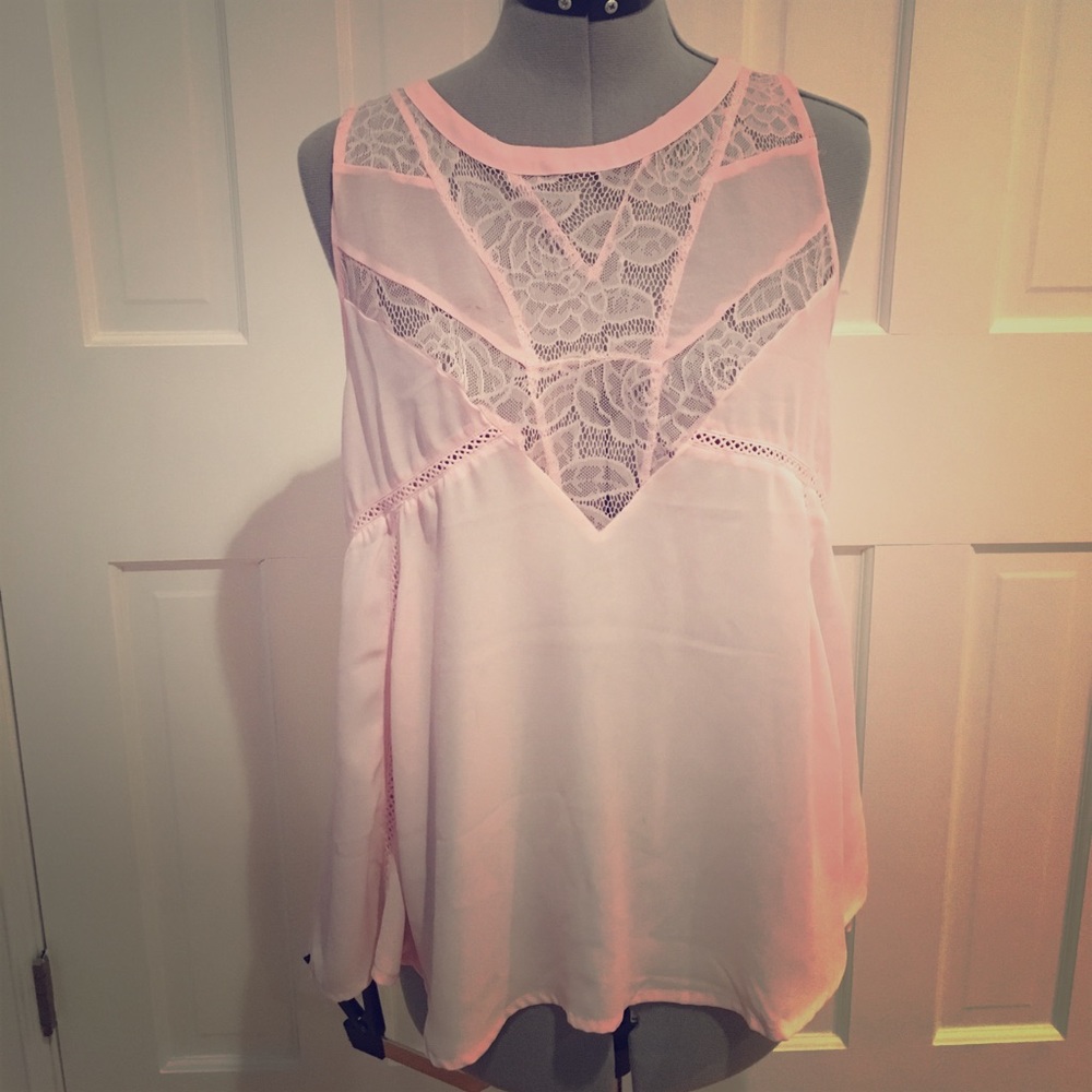 Pink lace top