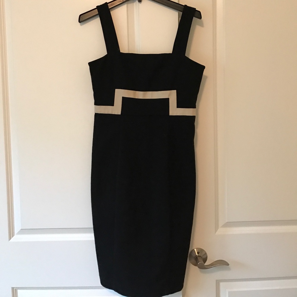 Black DVF Dress with Tan Detailing