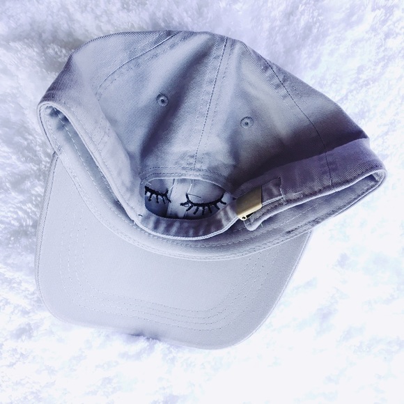 Gray "Eyelashes" Embroidered Cap Hat - Picture 3 of 3