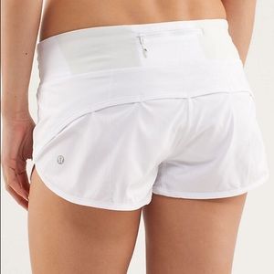 Lululemon White Speed shorts 6