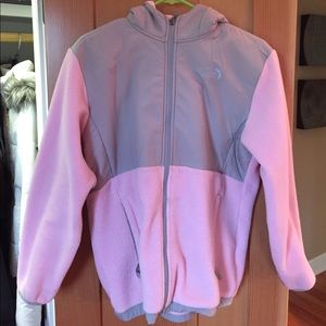 Pink and gray north face