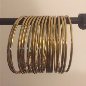 Set of Gold Bangle Bracelets (17)