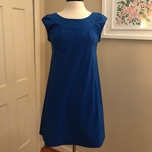 Theory Royal Blue Cotton Poplin Shift Dress