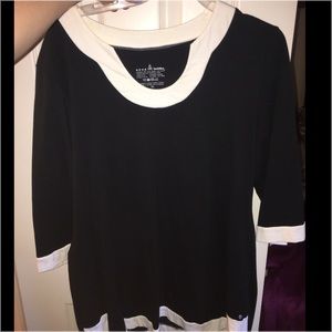 Black and white blouse