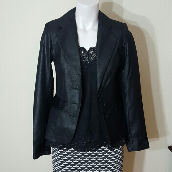 Leigh Schubert stylish Linen Black Jacket size 32 - Picture 4 of 8