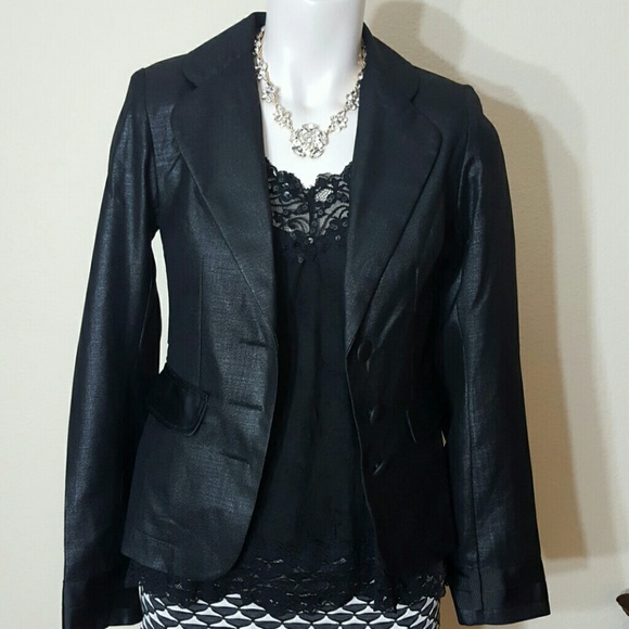 Leigh Schubert stylish Linen Black Jacket size 32 - Picture 5 of 8