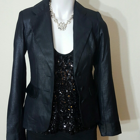 Leigh Schubert stylish Linen Black Jacket size 32 - Picture 7 of 8
