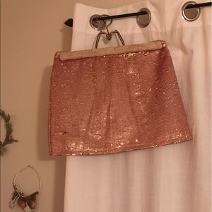 Peach sequined skirt