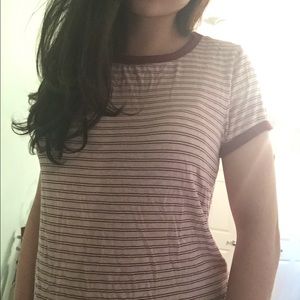 American Eagle light pink stripe t shirt