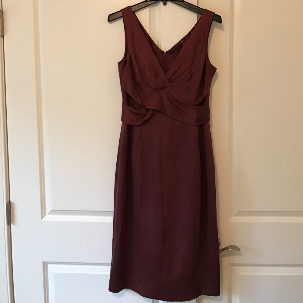 Burgundy Silk Eli Tahari Dress