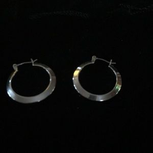 Silver shiny hoops