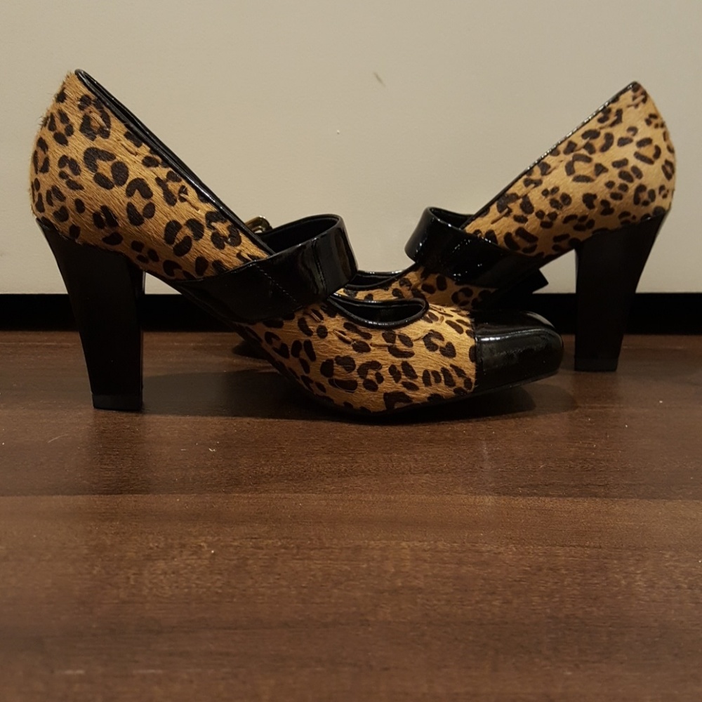 Franco Sarto leopard print heels