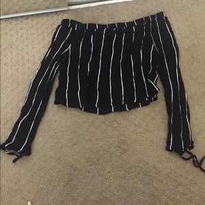 Kendall and Kylie crop off the shoulder top