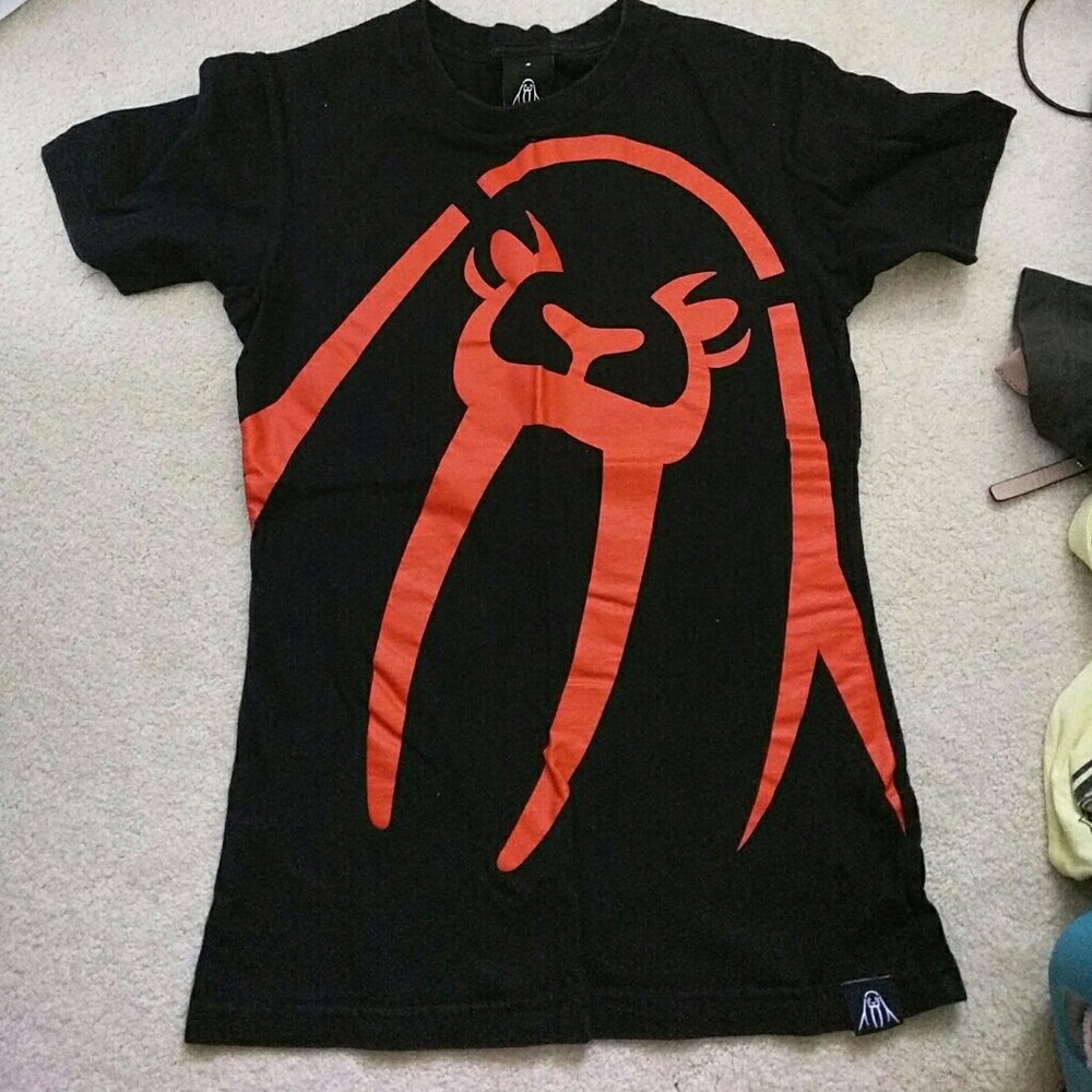 Upper Playground Women's Black & Orange Tee S size