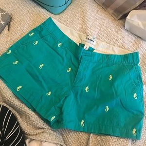 Turquoise seahorse shorts