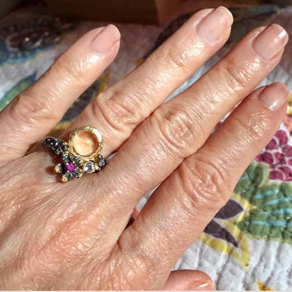 💜NATURAL CITRINE•AMETHYST➕TANZANITE•925K SS RING! - Picture 6 of 8