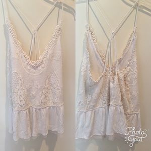 White lace tank top!