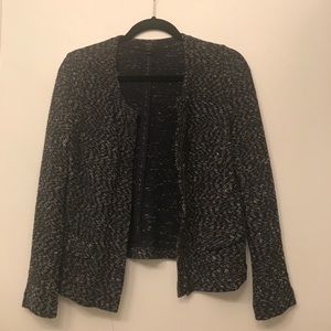 Navy knit zip up jacket