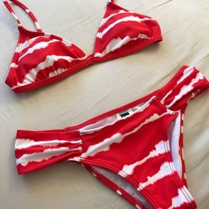 Roxy Surfari Red Tie Dye Bikini