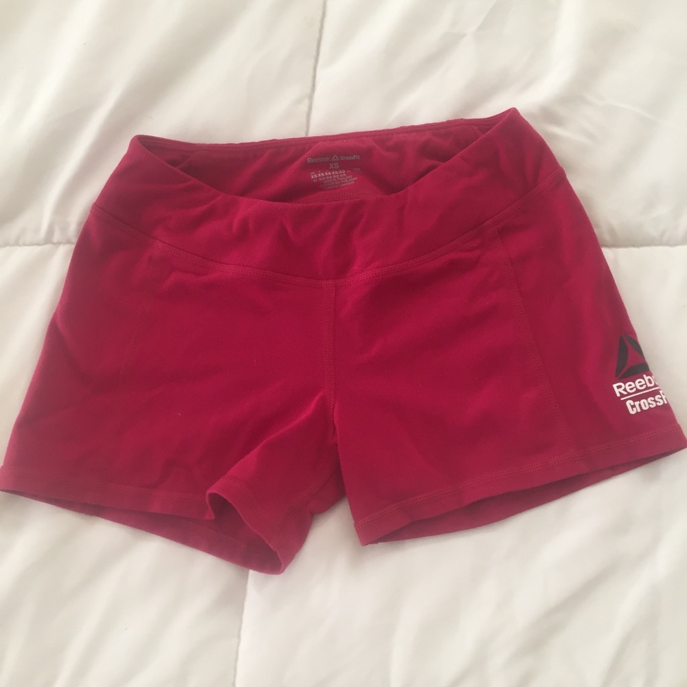 Reebok red crossfit shorts