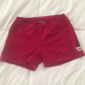 Reebok red crossfit shorts