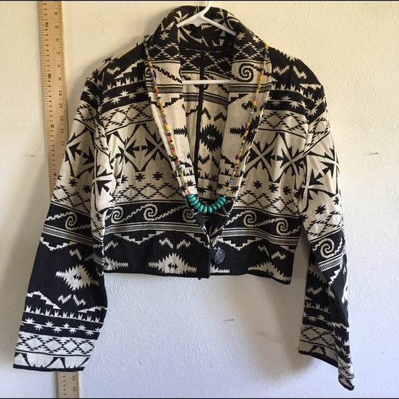 Western crop jacket embroidered black white LS - Picture 5 of 8