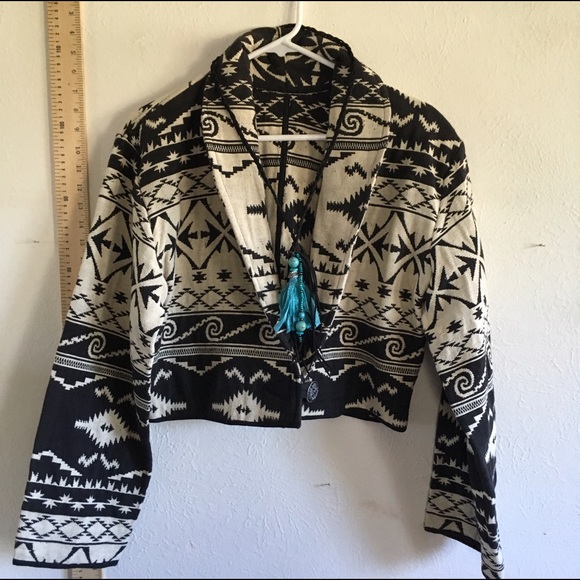 Western crop jacket embroidered black white LS - Picture 6 of 8