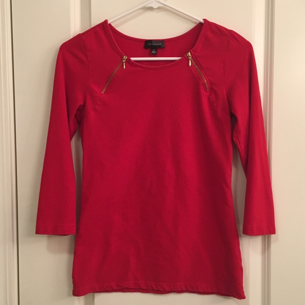 Three-Quarter Sleeve Red Shirt