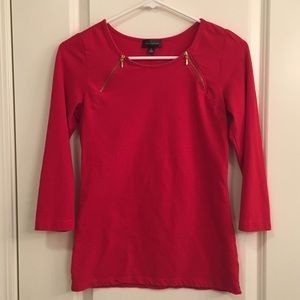 Three-Quarter Sleeve Red Shirt
