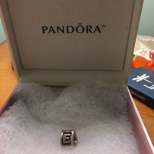 authentic "E" silver Pandora charm