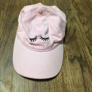 Pink eyelash hat