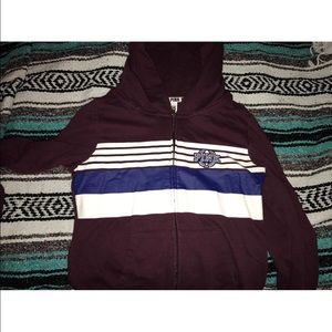 VS Pink Maroon zip up hoodie