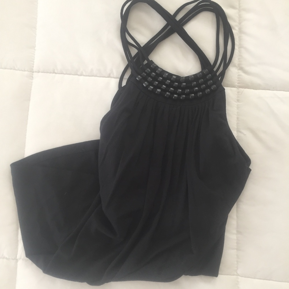 Michael Kors black strappy tank top