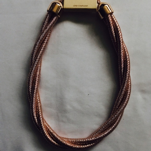 Rose Gold Chunky Cord Necklace - Picture 2 of 2