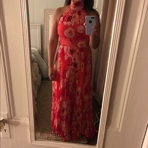 Print Chiffon Halter Maxi Dress - Eliza J