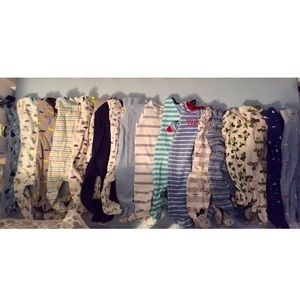 Lot of 17 pieces 3-6 month zipper sleeper pajamas
