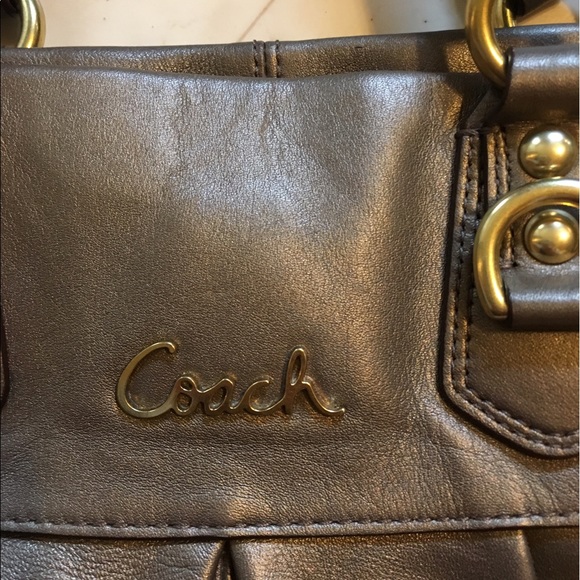 Tan/gold Coach bag - Picture 2 of 2