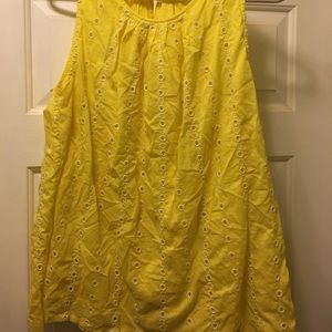 Decorative sleeveless tank yellow