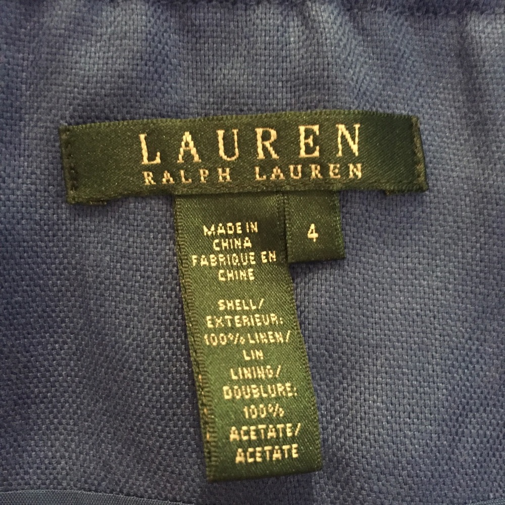 NWT Lauren Ralph Lauren Blue Halter Linen Dress - Picture 6 of 7