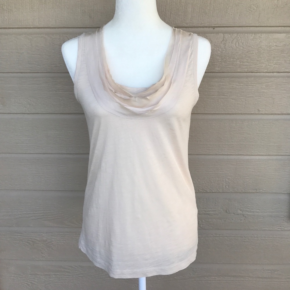 JCrew Blush Sheer Draped Shirt