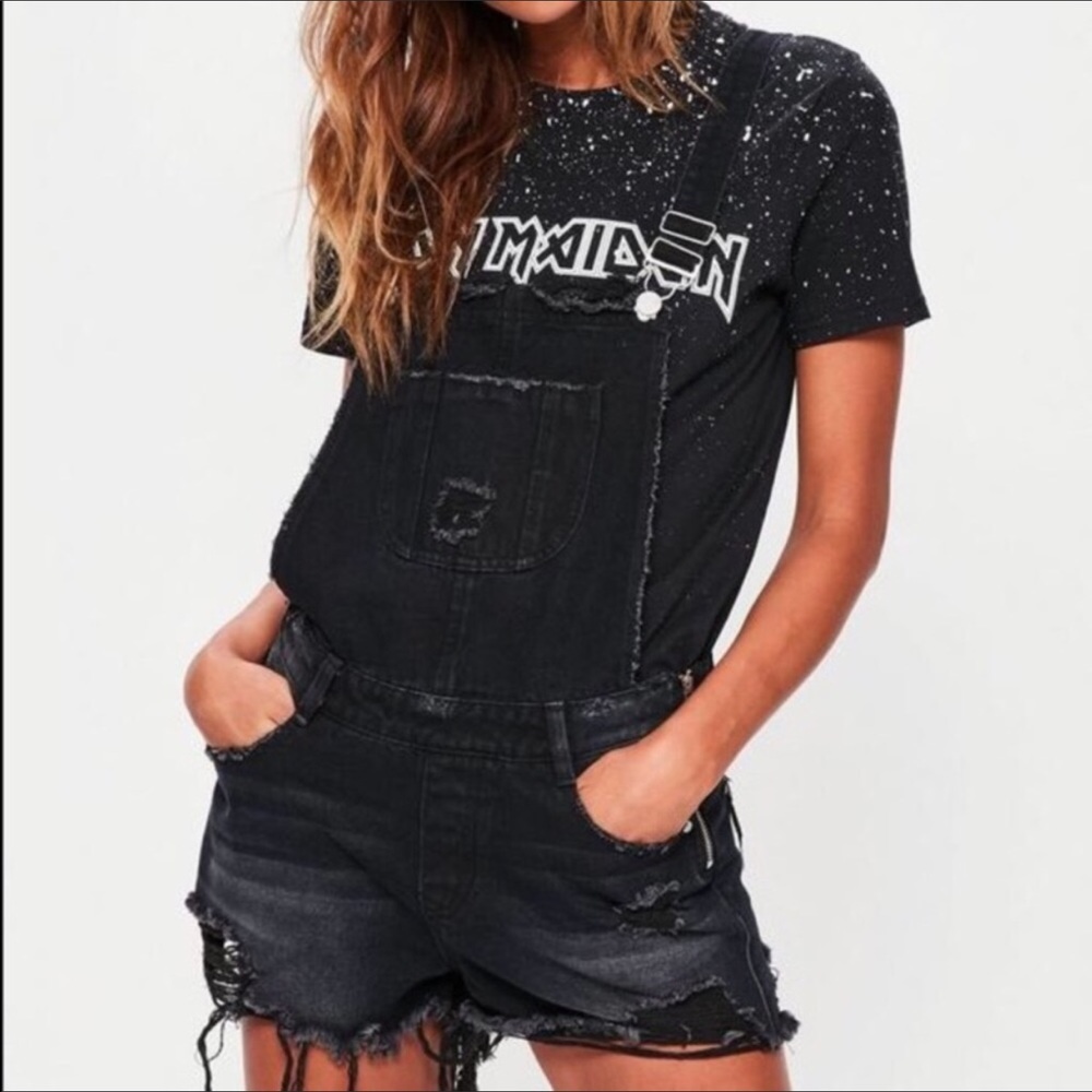 SIZE 4 AVAILABLE!!  Black Jean Short Overalls