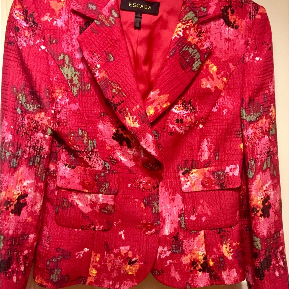 Escada Red Print Blazer